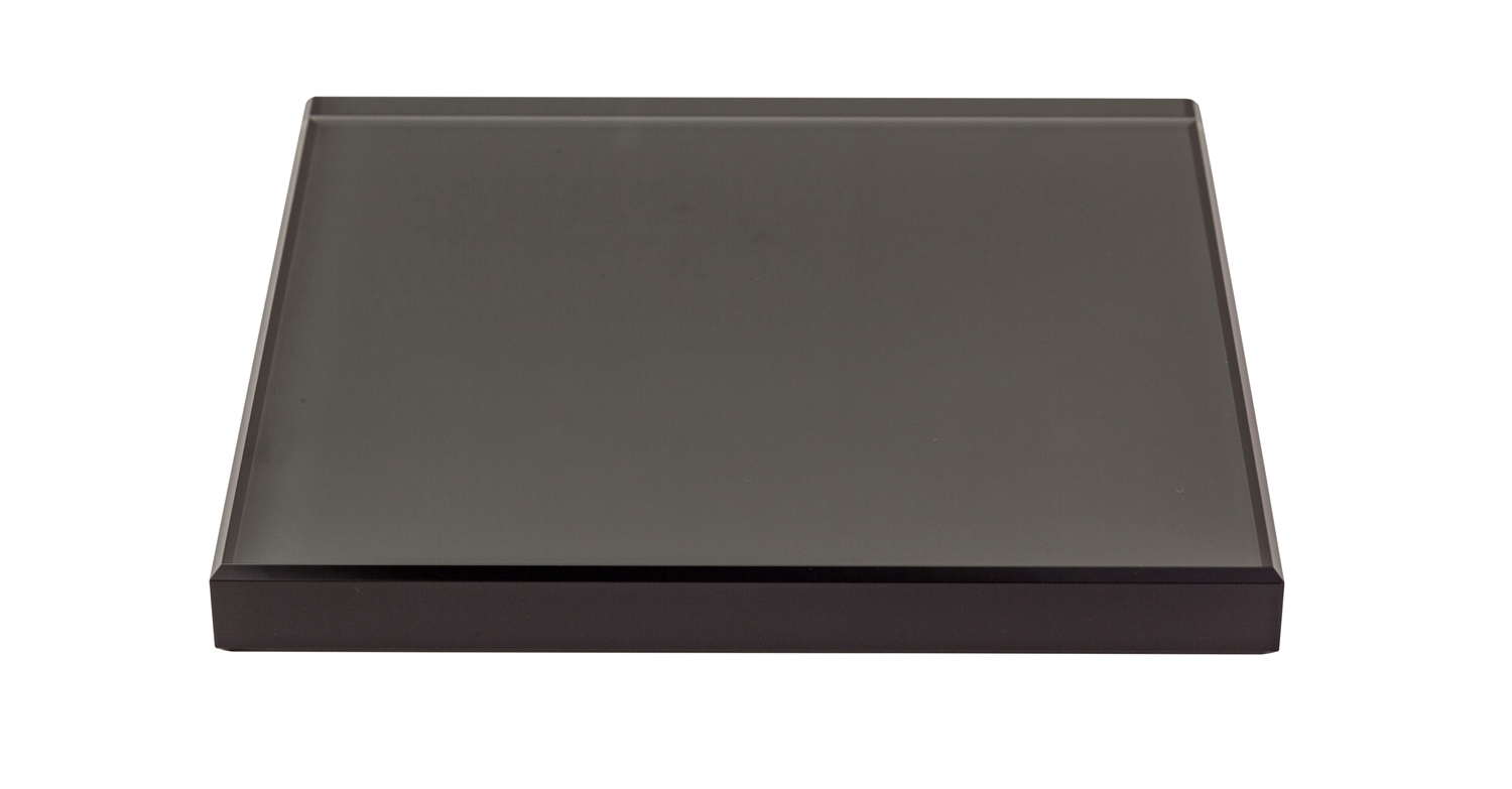 3" x 3" x 1/2" Smoked Glass, Flat Polished Glassplax